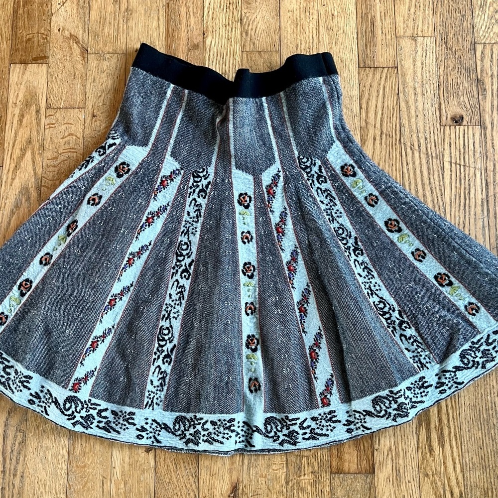 Moth Black and Blue A-Line Skater Skirt